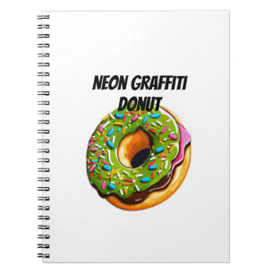 Neon Graffiti Donut–Straat Kunst Spikkel Explosie Notitieboek