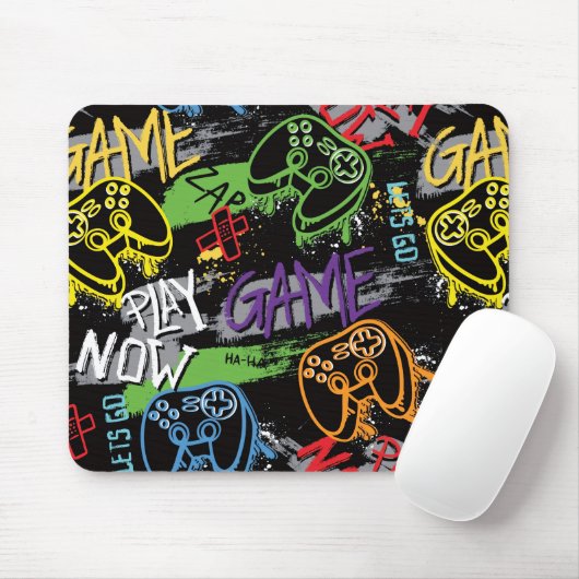 Neon Graffiti Gaming Patroon Muismat (Met muis)