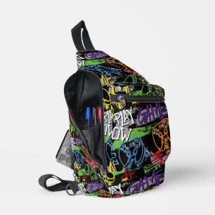 Neon Graffiti Gaming Patroon Sling Bag