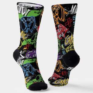 Neon Graffiti Gaming Patroon Sokken