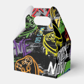 Neon Graffiti Gaming Pattern Bedankdoosjes (Voorkant Zijde)