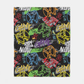 Neon Graffiti Gaming Pattern Fleece Deken (Voorkant)