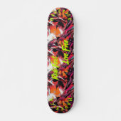 Neon Graffiti & Gele 'Ride Fast Live Free' Motto Skateboard (Voorkant)