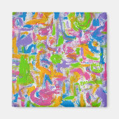 Neon Graffiti-hand Abstracte kunst Magneet (Voorkant)