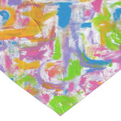 Neon Graffiti-hand Abstracte penseelstreken, gekle Korte Tafelloper (Hoek)