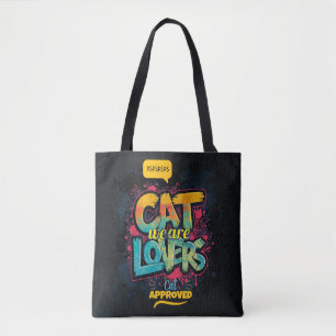 Neon Graffiti Typografie Kattenliefhebbers Pop Art Draagtas