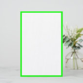 Neon Green aangepaste kleur rand randen wit trendy Briefpapier (Staand voorkant)