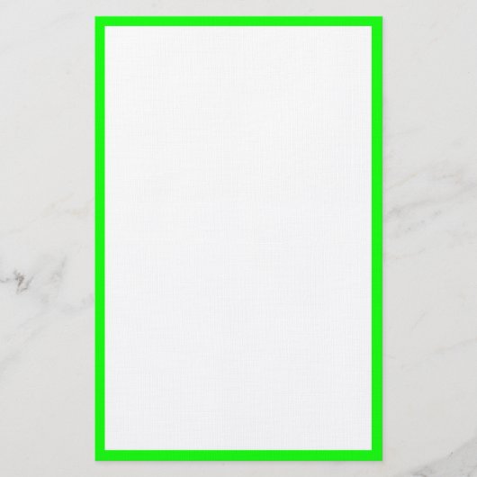 Neon Green aangepaste kleur rand randen wit trendy Briefpapier (Voorkant)