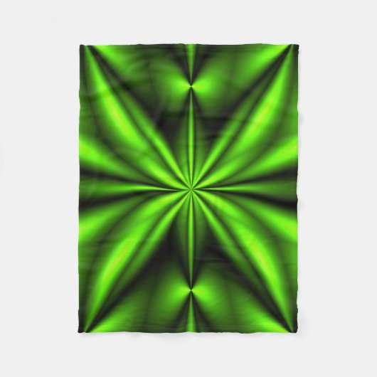 Neon Green Abstract Fractal Fleece Deken (Voorkant)
