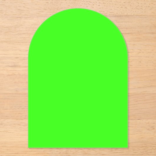 Neon Green Arch Acrylic Invitation – Customizable (Recto)
