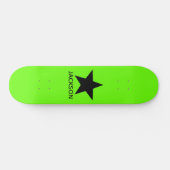 Neon Green Background Black Star Custom Skateboard (Horizontaal)