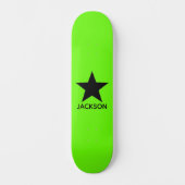 Neon Green Background Black Star Custom Skateboard (Voorkant)
