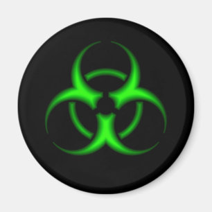 Neon Green Biohazard Symbol Magnet Magneet
