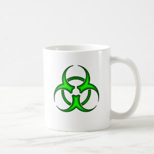 Neon Green Biohazard Symbol Mok