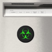 Neon Green Biohazard Symbool Magneet (Insitu (Vaatwasser))