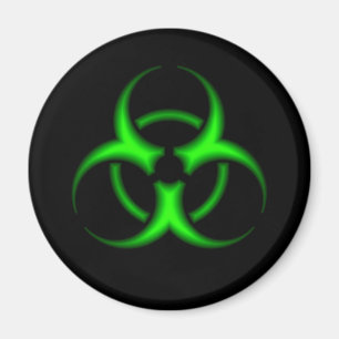 Neon Green Biohazard Symbool Magneet