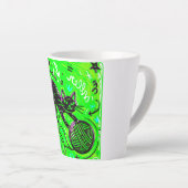 Neon Green Black Cat Latte Mok (Rechterhoek)