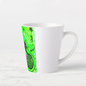 Neon Green Black Cat Latte Mok (Rechts)
