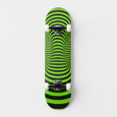 Neon Green & Black Optical Illusion Unisex Skateboard (Voorkant)
