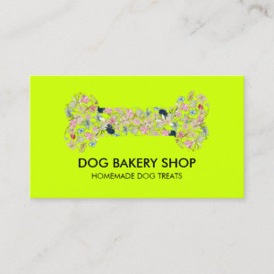 Neon Green Bone Homemade Dog Treats Visitekaartje