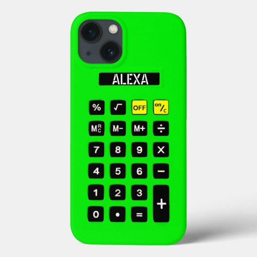 Neon Green-calculator met toetsenbord Case-Mate iPhone Case (Achterkant)