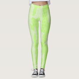 Neon Green Camo-geïnspireerde Abstracte Leggings