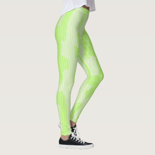 Neon Green Camo-geïnspireerde Abstracte Leggings (Rechts)