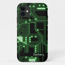 Neon Green Circuit Board | Aangepaste telefoonkwes iPhone 11 Hoesje