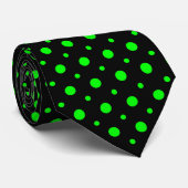 Neon Green, Cravate Pois noire (petite et petite) (Roulé)