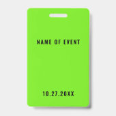Neon Green Crew Personeelsevenement Badge (Achterkant)