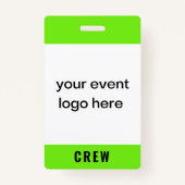 Neon Green Crew Personeelsevenement Badge (Voorkant)