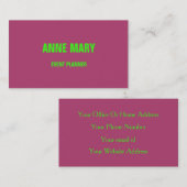 Neon Green Dark Pink Aangepaste kleur Helderkleuri Visitekaartje (Voorkant / Achterkant)