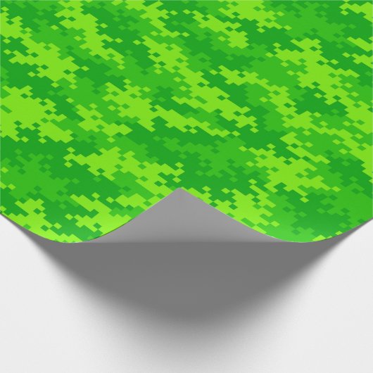 Neon Green Digital Camouflage Wrapping Paper Cadeaupapier (Hoek)