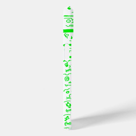 Neon Green Doodle iPhone Case – Abstract Line Art (Achterkant / Rechts)