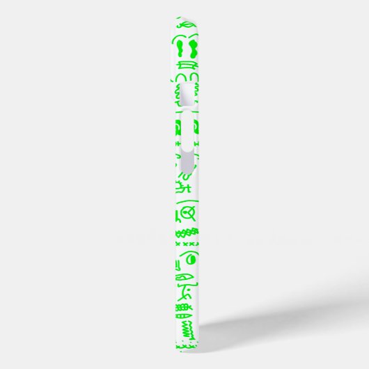Neon Green Doodle iPhone Case – Abstract Line Art (Achterkant / Links)