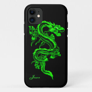 Neon Green Dragon Custom iPhone 5 Hoesje