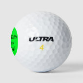 Neon Green Elegant 70e verjaardag kleur Dad Bright Golfballen (Logo)