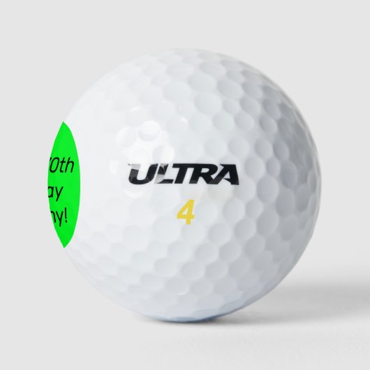 Neon Green Elegant 70e verjaardag kleur Dad Bright Golfballen (Logo)