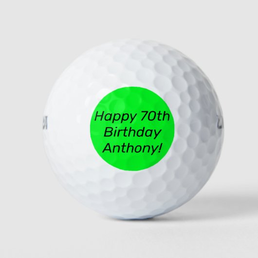Neon Green Elegant 70e verjaardag kleur Dad Bright Golfballen (Voorkant)