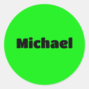 Neon Green Elegant Naam Kleur Trendy Mode Ronde Sticker