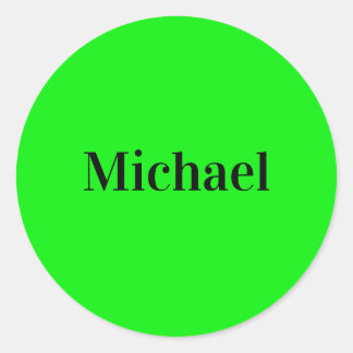 Neon Green Elegant Naam Kleur Trendy Mode Ronde Sticker