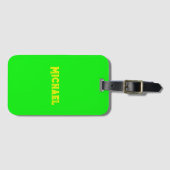 Neon Green Elegante Naam Kleur Reizen Helder Bagagelabel (Voorkant (horizontaal))