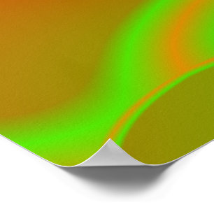 Neon Green en Sinaasappel Poster