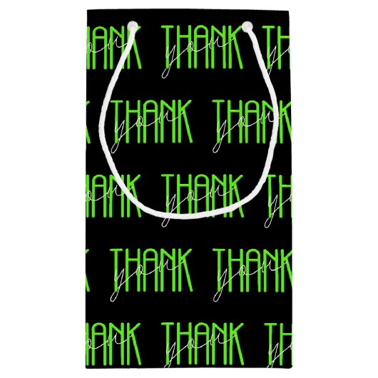 neon green en white dank u klein cadeauzakje (Achterkant)