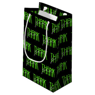 neon green en white dank u klein cadeauzakje
