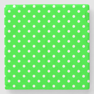 Neon Green en White Polka Dots Square Onderzetter