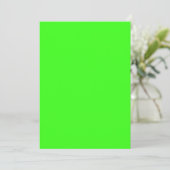 Neon Green Flat Save The Date Card – Customizable (Staand voorkant)