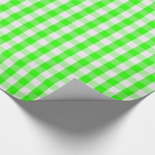 Neon Green Gingham Pattern van Shirley Taylor Cadeaupapier (Hoek)