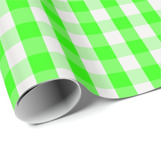 Neon Green Gingham Pattern van Shirley Taylor Cadeaupapier (Rol Hoek)