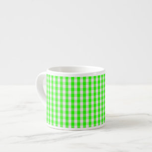 Neon Green Gingham Pattern van Shirley Taylor Espresso Kop